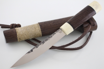 Якутский нож средний "БЫHAХ" кованая 95х18. Рукоять рог/венге. Ножны венге.