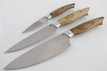 Набор кухонных ножей "Рататуй" Кованая сталь 95х18. Рукоять Дуб.